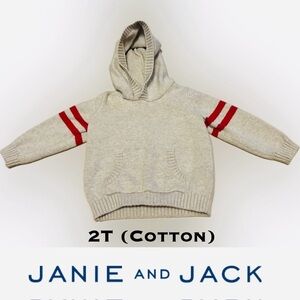 ❤️🍦Red Striped Kangaroo Pocket Pullover Hooded Sweater Sweatshirt Janie and Jack